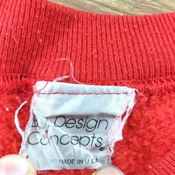 Vintage 90s Christmas Sweater Large B.J. Design Concepts Red Green Rock Bear - Picture 4 of 8